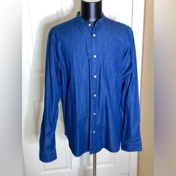 Gap Men Western Denim Shirt Mock Neck Size: XL​​​​​​​​​​ - Picture 5 of 10